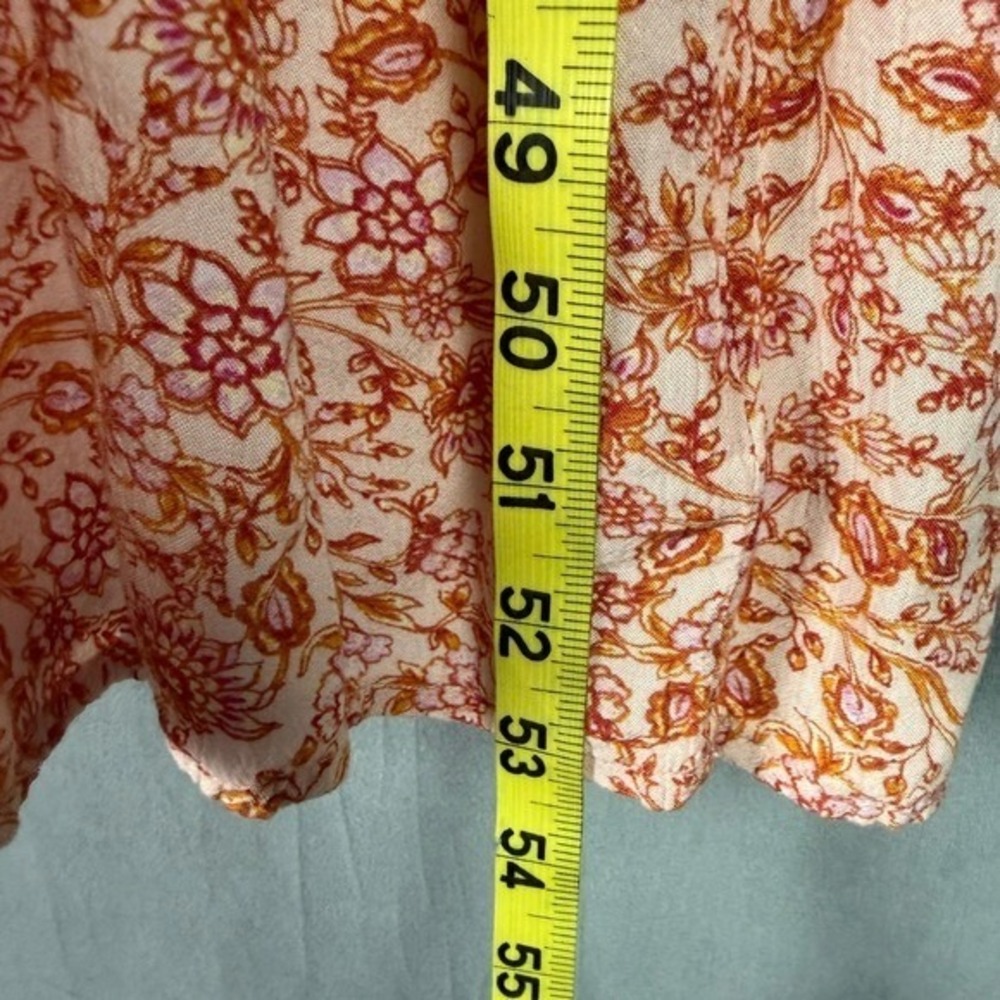 Old Navy Peach Floral Print Maxi Dress Cutout Waist XL Spring Resort Vacation - Picture 9 of 16